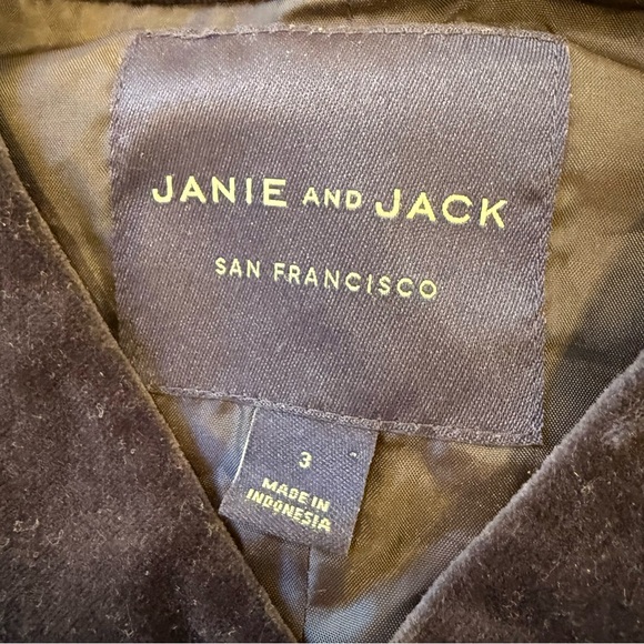 Janie and Jack Boys 3T Navy Blue Velvet Dress Vest | Holiday Formal - Picture 2 of 7